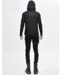 Devil Fashion Black Gothic Punk Long Sleeve Hooded T-Shirt for Men