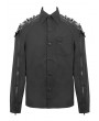 Devil Fashion Black Gothic Punk Rivet Long Sleeve Shirt for Men