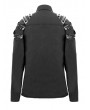 Devil Fashion Black Gothic Punk Rivet Long Sleeve Shirt for Men