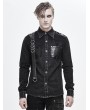 Devil Fashion Black Gothic Punk Do Old Denim Long Sleeve Shirt for Men