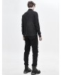 Devil Fashion Black Gothic Punk Do Old Denim Long Sleeve Shirt for Men