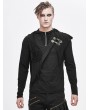 Devil Fashion Black Gothic Punk Long Sleeve Hooded T-Shirt for Men