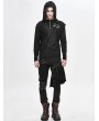 Devil Fashion Black Gothic Punk Long Sleeve Hooded T-Shirt for Men