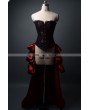 Wine Red and Black Fashion Gothic Burlesque Corset Party Dress