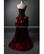 Wine Red and Black Fashion Gothic Burlesque Corset Party Dress