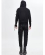 Devil Fashion Black Gothic Punk Long Sleeve Hooded Sweater for Men