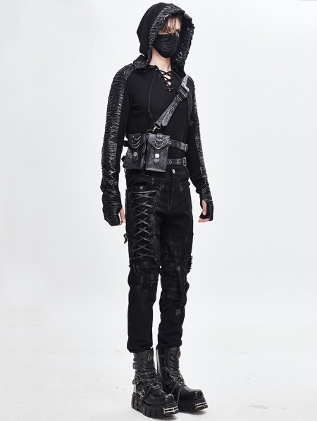 Devil Fashion Black Gothic Punk Harness Belt with Bags for Men ...