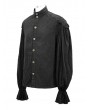 Devil Fashion Black Gothic Vintage Jacquard Long Lantern Sleeve Shirt for Men