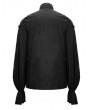 Devil Fashion Black Gothic Vintage Jacquard Long Lantern Sleeve Shirt for Men