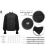 Devil Fashion Black Gothic Vintage Jacquard Long Lantern Sleeve Shirt for Men