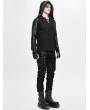 Devil Fashion Black Gothic Punk Long Sleeve Hooded T-Shirt for Men