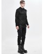 Devil Fashion Black Gothic Punk Irregular Long Sleeve T-Shirt for Men