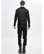 Devil Fashion Black Gothic Punk Irregular Long Sleeve T-Shirt for Men