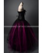 Black and Fuchsia Gothic Corset Prom Party Dress