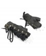 Devil Fashion Black Gothic Steampunk PU Leather Gloves for Men