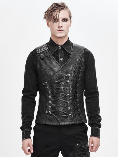 Devil Fashion Gothic Punk Military Uniform Vest for Men 