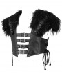 Devil Fashion Black Gothic Punk PU Leather Faux Fur Cape for Men