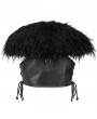 Devil Fashion Black Gothic Punk PU Leather Faux Fur Cape for Men