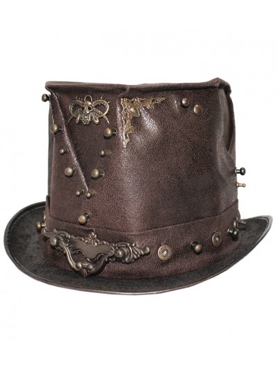 Devil Fashion Brown Retro Steampunk Rivet Hat