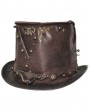 Devil Fashion Brown Retro Steampunk Rivet Hat