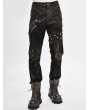 Devil Fashion Brown Gothic Punk Do Old Style Rivets Trousers for Men