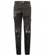 Devil Fashion Brown Gothic Punk Do Old Style Rivets Trousers for Men
