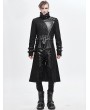 Devil Fashion Black Gothic Punk Military Uniform Long Jacker for Men