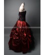 Wine Red and Black Gothic Corset Prom Ball Gown