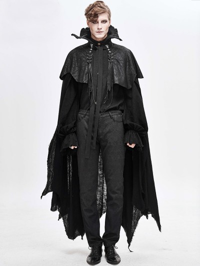 Devil Fashion Black Halloween Gothic Vampire Irregular Long Cape for Men