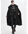 Devil Fashion Black Gothic Irregular Winter Warm Long Cape for Men