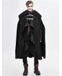 Devil Fashion Black Gothic Irregular Winter Warm Long Cape for Men