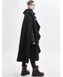 Devil Fashion Black Gothic Irregular Winter Warm Long Cape for Men