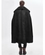 Devil Fashion Black Gothic Irregular Winter Warm Long Cape for Men