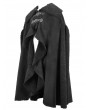 Devil Fashion Black Gothic Irregular Winter Warm Long Cape for Men