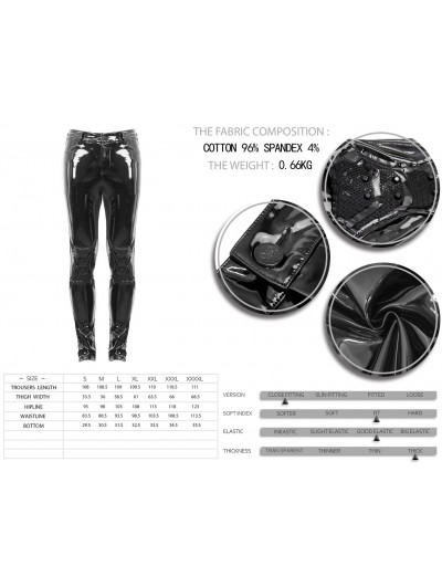 Fashion City Mens New Style Tight Latex Leather Pants Faux Leather PU  Motorcycle Straight Leg Boots Pants Casual Pencil Trousers