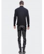 Devil Fashion Black Gothic Punk Slim Latex Long Pants for Men