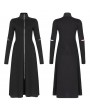 Punk Rave Black Street Fashion Gothic Grunge Slim Casual Long Trench Coat for Women