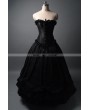 Dark Black Romantic Gothic Corset Prom Ball Gown