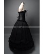 Dark Black Romantic Gothic Corset Prom Ball Gown