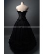 Dark Black Romantic Gothic Corset Prom Ball Gown