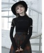 Punk Rave Black Street Fashion Gothic Grunge Long Sleeve Casual T-Shirt for Women