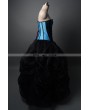 Black and Blue Fashion Gothic Burlesque Corset Prom Party Gown
