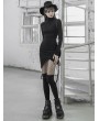 Punk Rave Black Street Fashion Gothic Grunge Irregular Slim Sexy Casual Short Dress
