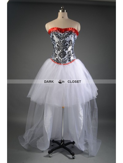 Fashion Gothic High-Low Corset Prom Party Dress