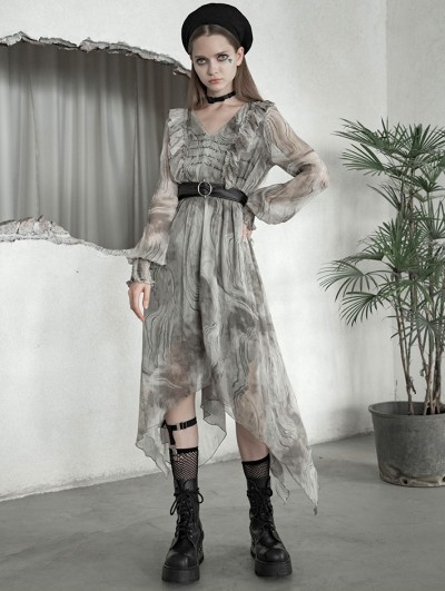 slim fit dress slacks Prom Dresses Grey Tulle High-Low with Sequin