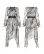 Punk Rave Grey Street Fashion Gothic Grunge Chiffon Irregular Long Dress