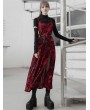 Punk Rave Red Street Fashion Gothic Grunge Slit Long Dress