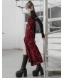 Punk Rave Red Street Fashion Gothic Grunge Slit Long Dress