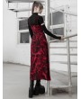 Punk Rave Red Street Fashion Gothic Grunge Slit Long Dress