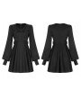 Punk Rave Black Street Fashion Gothic Grunge Long Sleeve Short Casual Dress